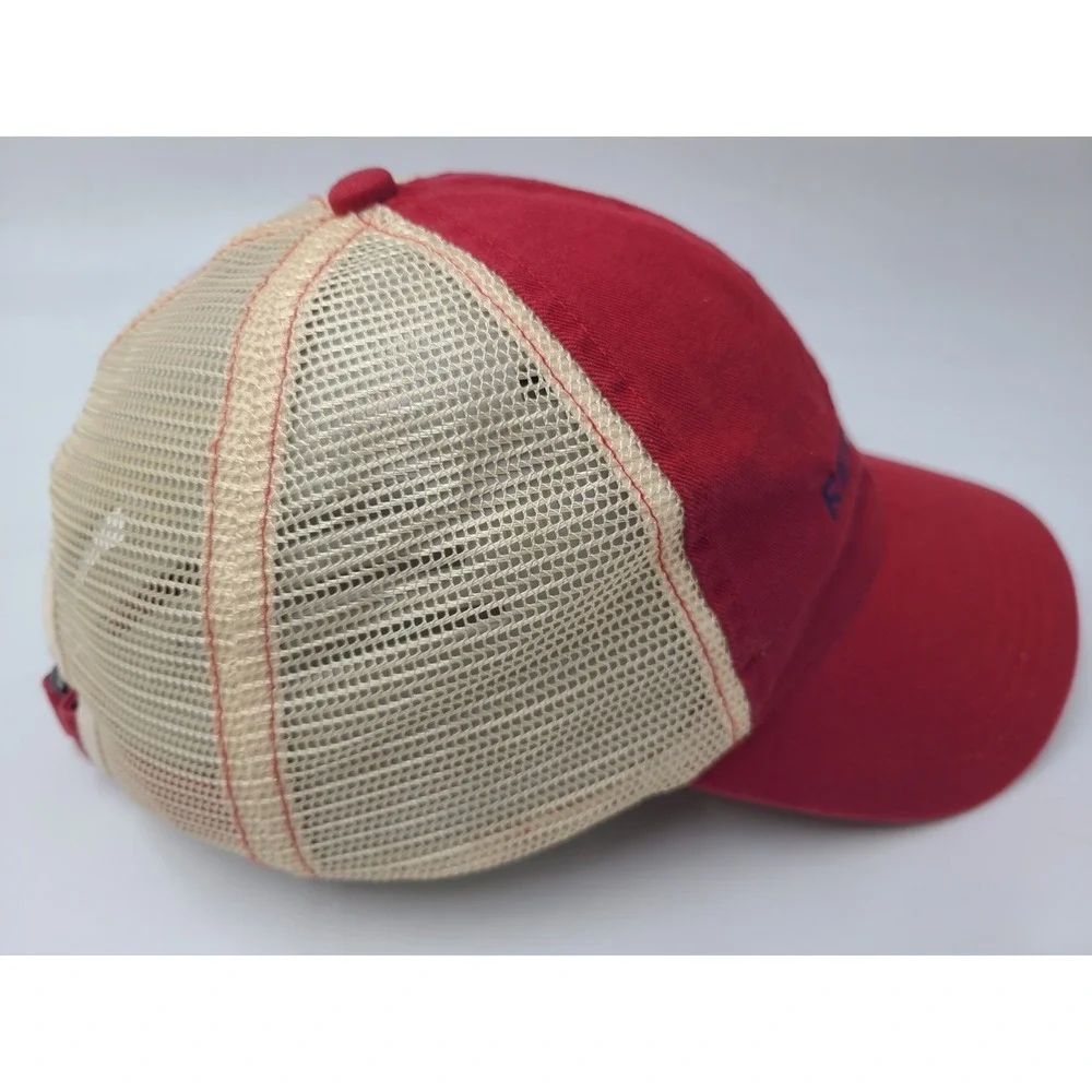 Red Brand Mesh Trucker Strapback Adjustable Hat Cap Casual‎ Men Women Red Beige